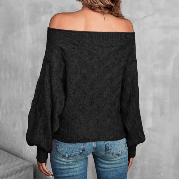 Cozy Off Shoulder Knit Sweater Top - Picture 4 of 16